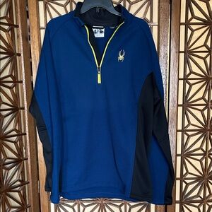 Spyder men’s XXL pullover 1/4 zip new with tags Blue black
